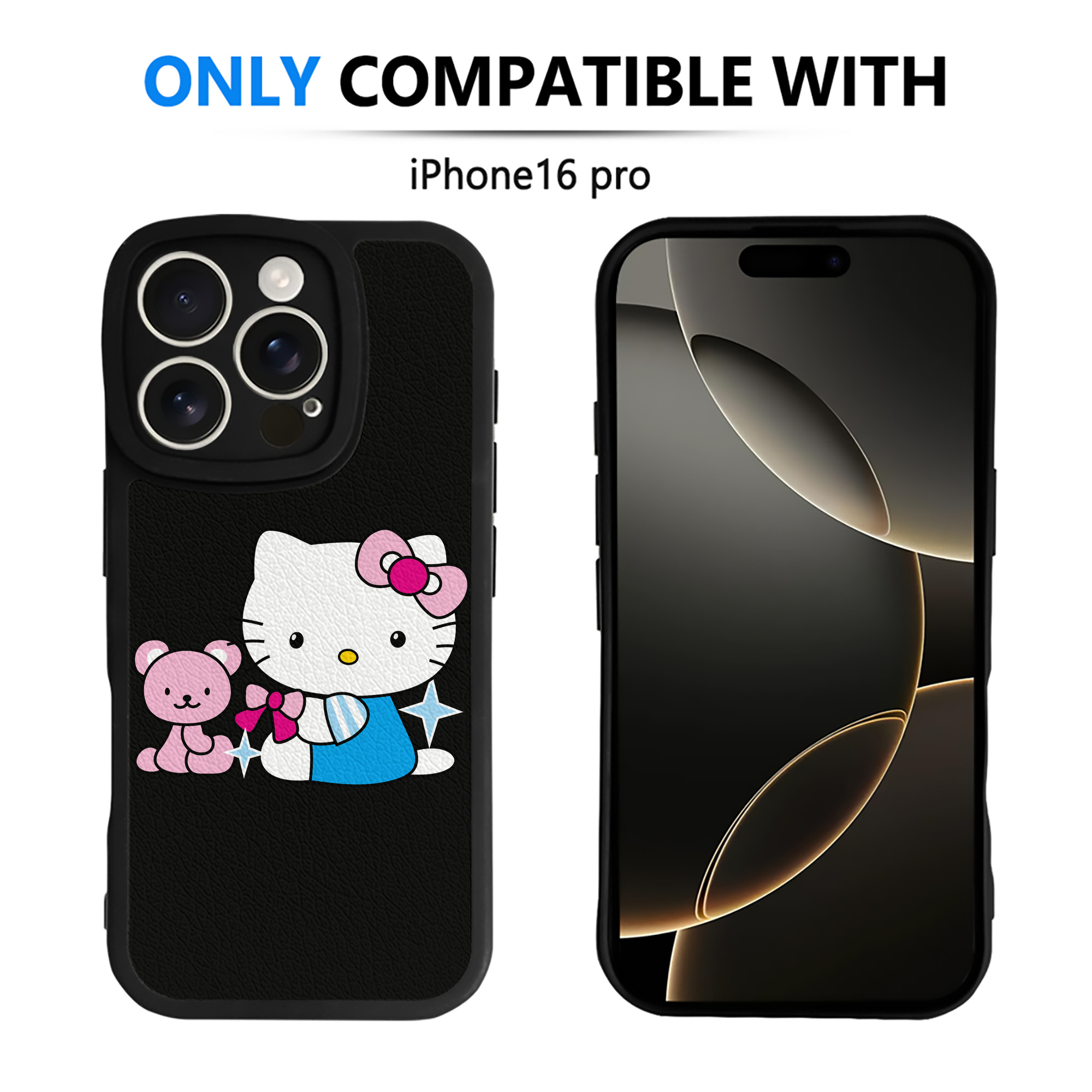（画像用） Hello Kitty ハローキティ 【iPhone 16シリーズ対応】シリコンスマホケース（レザー調） 材質：シリコン